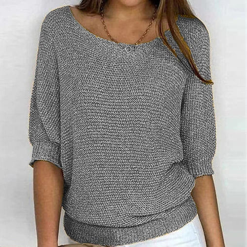 Damen Pullover Oberteile Einfarbig Pulli Frauen Locker - Bild 15 von 46