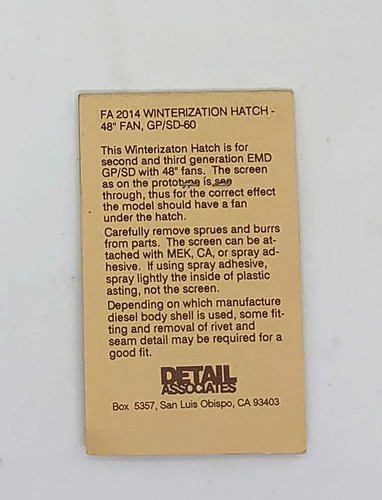 DETAIL ASSOCIATES American HO Scale Detailing Parts - Multi Listing - Picture 101 of 203