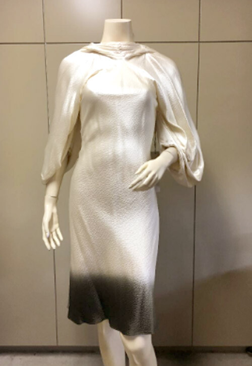 Robe BCBG Max Azria En Soie Tissée - Manches 3/4 - Couleur Ivoire/noir/gris - Taille XS Neuve Avec étiquettes