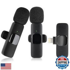 ESONLITOR Wireless Microphones for iPhone iPad,Wireless lavalier Microphone f