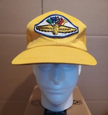 Vintage Indianapolis Motor Speedway SnapBack Yellow mesh Hat Cap. Bin 2
