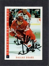 1993-94 Score Hockey #246 Dallas Drake Signed Autograph Detroit Red Wings
