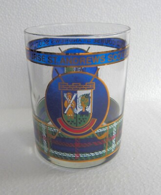 OLD COURSE ST. ANDREWS SCOTLAND BROOKSTONE GOLF GLASS TUMBLER ROCKS