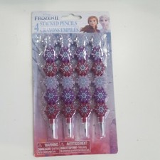 Disney FROZEN ll Stacked PENCILS 4-Pack Christmas School Gift Pencil Pink
