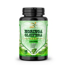 Moringa Oleifera Organic Leaf Extract 10,000mg Serving 100 Pure Capsules 60 CT