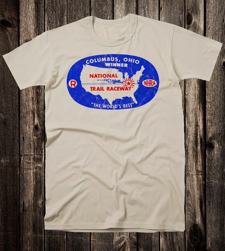 Hot Rod Tee T Shirt Drag Race Racing Nostalgia National Trail Raceway OHIO - Picture 9 of 11