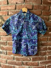 Vintage 80s 90s Abstract Geometric Shapes Button Up Shirt S 8 Made In USA