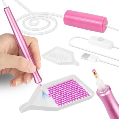 OFFCUP Elektrischer Diamond Painting Stift, Vakuum Diamond Paint Stift, DIY Rosa