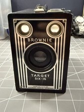 Vintage Kodak Brownie Target Six-16 Box Camera Art Deco Shutter Fires