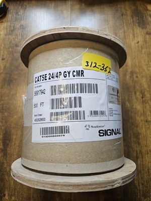 Southwire 500 ft. Gray 24/4 Solid CU CAT5e CMR (Riser) Data Cable 56917942 NEW