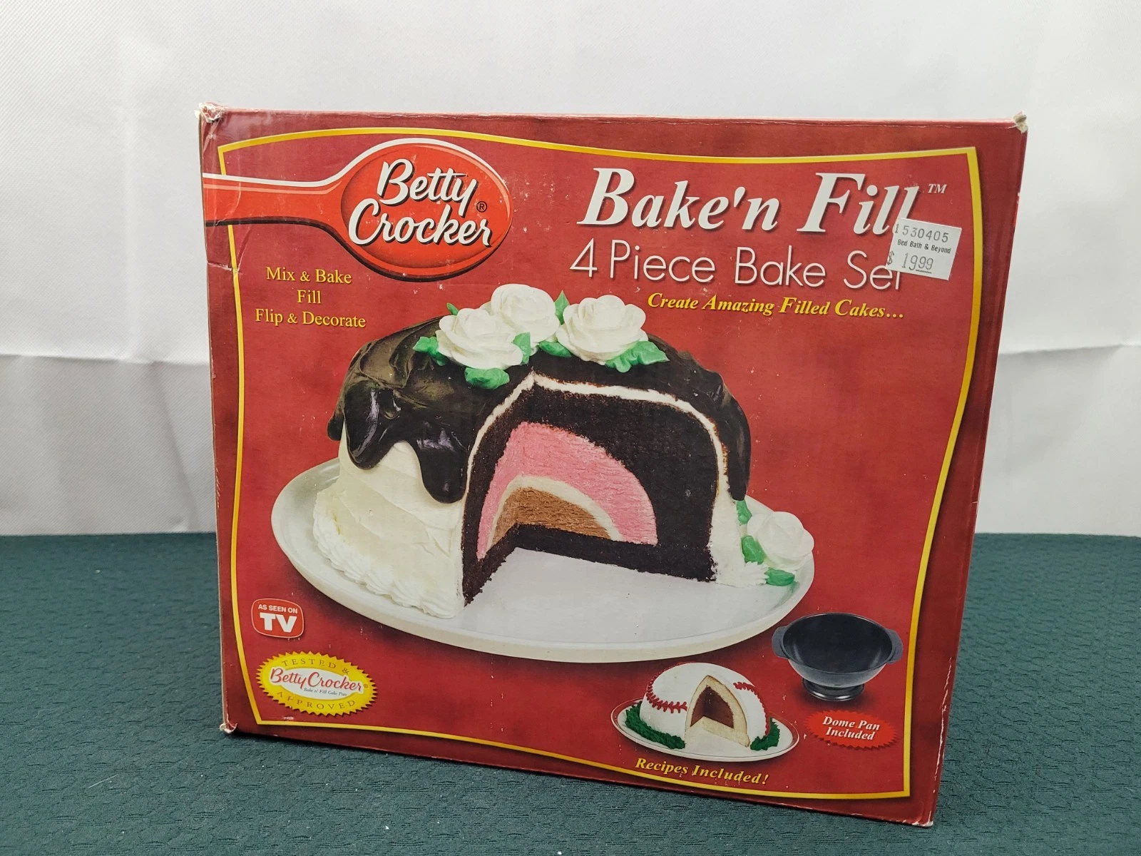 Vintage Betty Crocker Bake'n Fill Cake Pans 4 Piece Bake Set 2004 Used