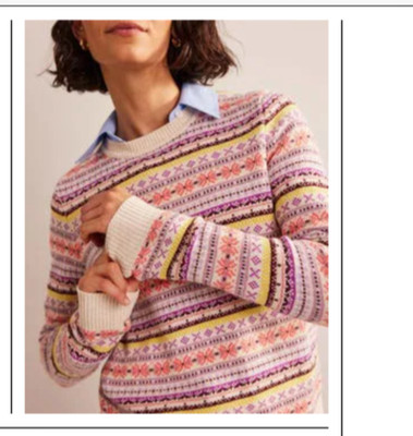 Neu mit Etikett Boden EDIE FAIR ISLE PULLOVER Gr. XL UVP 100£
