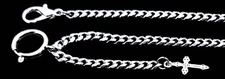 Stainless Steel Pocket Watch Chain With CROSS Fob Clasp