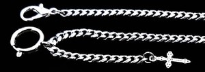 Stainless Steel Pocket Watch Chain With CROSS Fob Clasp