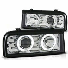 Scheinwerfer Set in chrom für VW Corrado 53i 1988-1995 mit LED Angel Eyes
