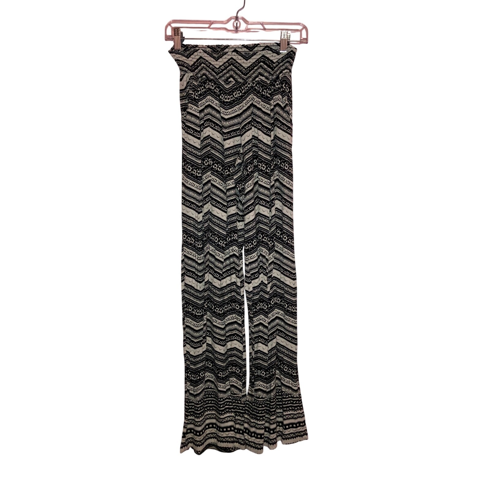 Mossimo Black & White Wide Leg Boho Pants Size Medium Comfortwear