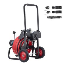 Uimoso Electric Drain Cleaning Machine with 100 FT x 3/8 In Cable and Auto Feed
