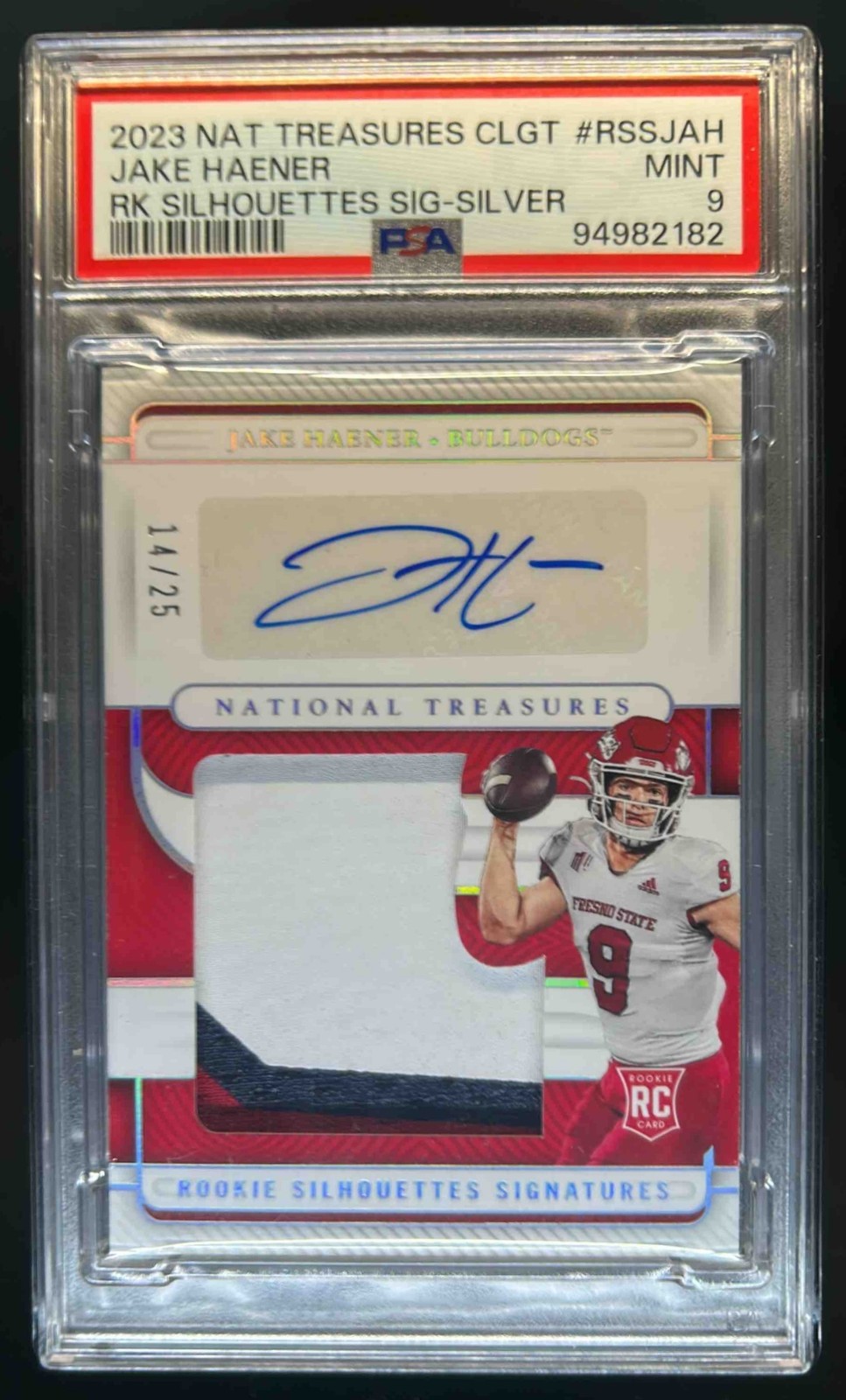 Jake Haener Panini National Treasures Collegiate Rookie Silhouettes Signatures #RSSJAH Silver