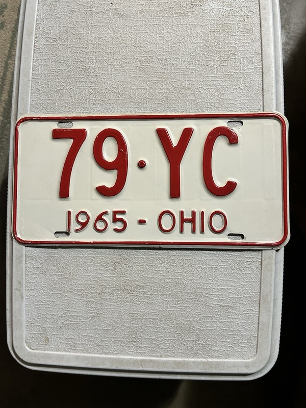 1965 Ohio license plate! Excellent Condition! 79-YC