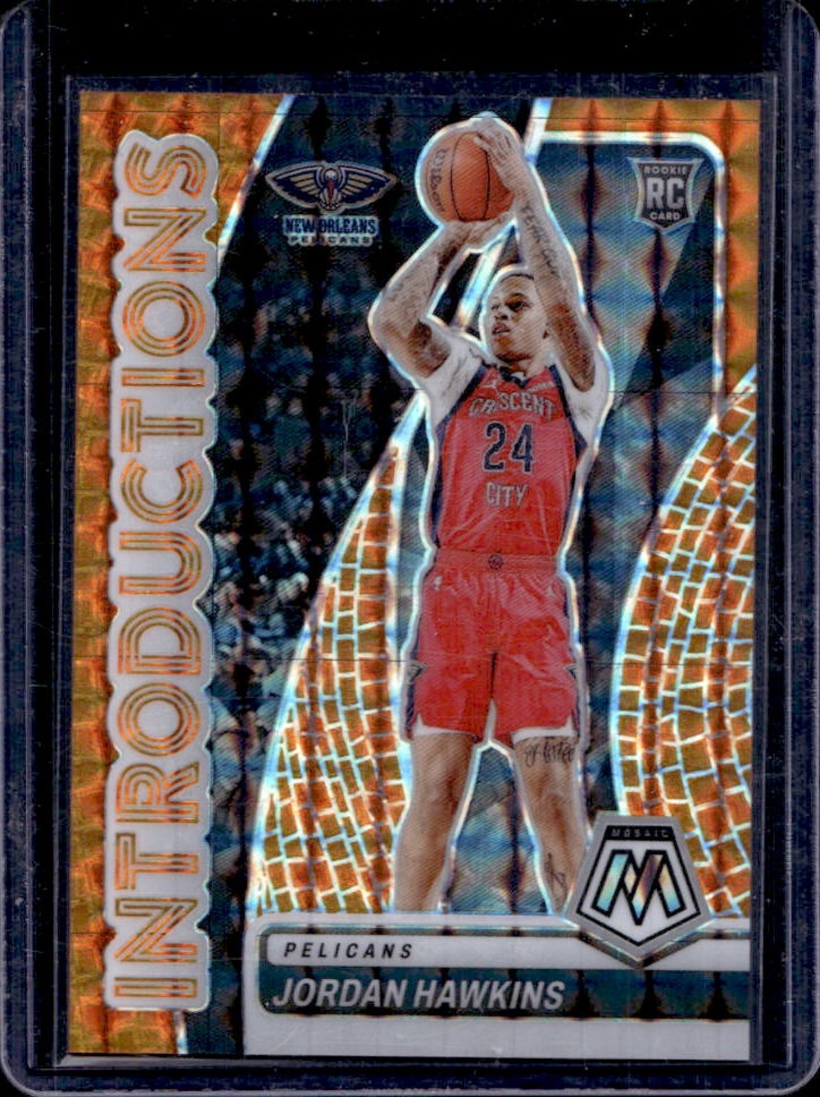 2023-24 Mosaic Jordan Hawkins Introductions RC Orange #32/49 Pelicans