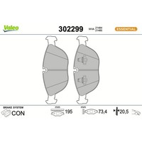 Valeo 302299 Bremsbelagsatz FüR Mercedes Benz Audi VW BMW Chrysler Alpina 7 Z8