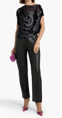 The Sei Leather Pants Sz 4 Black Lamb Leather $1185