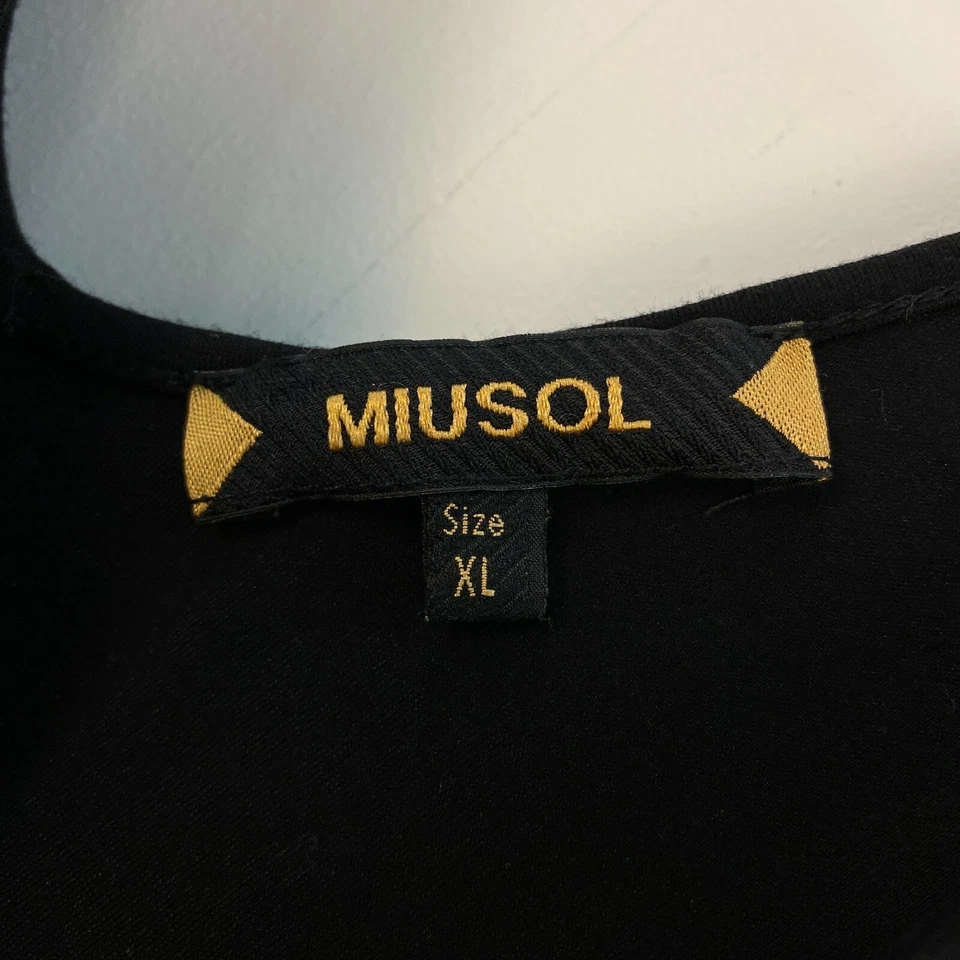 Miusol Mujer XL Vestido Sin Mangas Floral Negro Midi Falda Pullover K69 Foto 2 de 4