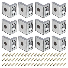 12 Pcs Plastic Corner Brace, 43x50x33mm Angle Bracket with Screws, Gray