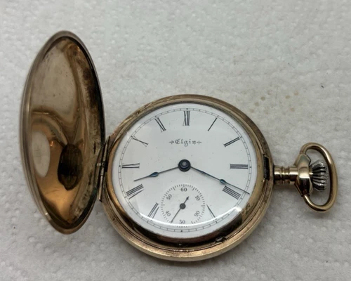 ELGIN POCKET WATCH, 18S, 7J, GRADE 207, VINTAGE 1900, GF HUNTING CASE, SERVICED