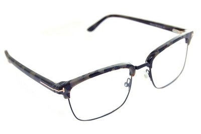 TOM FORD Herren Brille FT5504 056 54mm Large Kunststoff Browline Gestell GRAU HAVANA