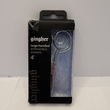 Gingher Embroidery Scissors with Large Handle and Leather Sheath