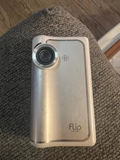 Flip Video Silver & White Camcorder For Parts