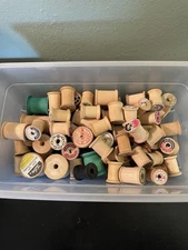 Vintage Wooden Spools Lot Of 64 - All Empty
