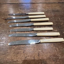 Vintage Viners of Sheffield-England Butter Knives Celluloid Handles Set of 6