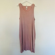 Wynne Layers Dress Womens Size XL Pink Sleeveless Round Neck Pockets Midi Casual