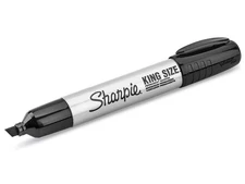 Sharpie King Size  Permanent Black Markers Chisel Point Tip  New   5 Markers