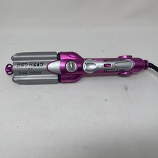 Bed Head Tigi Dual Waver Iron -3 Barrel Tourmaline Nano Ceramic Pink Model BH301