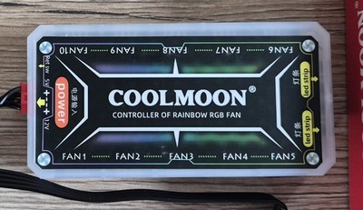 COOLMOON RGB Controller für PC-Gehäuselüfter mit Fernbedienung, Neu!