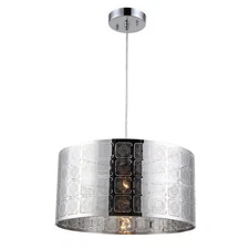 Chloe Lighting CH8H981CM15-DP1 Sierra Farmhouse 1 Light Chrome Ceiling Pendan...