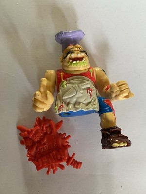 Vintage TMNT Figure 1999 Pizza Face Missing His Pizza Box Foot Has His Shield