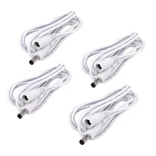 4 Pack 2M 6.56ft White DC Extension Cable, 12V, 5.5x2.5mm M-F, Power Adapter