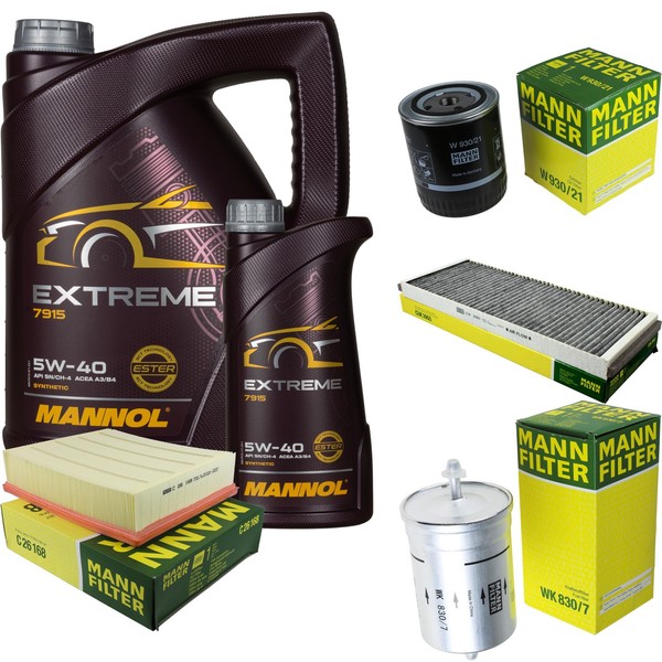 Mann Inspektionspaket 6L Mannol Extreme 5W-40 FüR Audi A4 2.4 2.6 2.8 Quattro VW-image