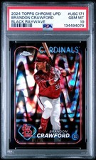 BRANDON CRAWFORD 2024 Topps Chrome Update Black Raywave #USC171 /10 PSA 10 Pop 1
