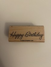 Stampin Up Happy Birthday Wood Mounted Rubber Stamp RS84