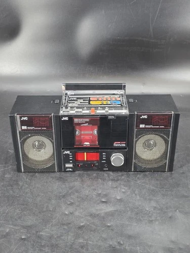 Vintage JVC Portable Radio Cassette Player Speakers PC-RM100JW Boom Box