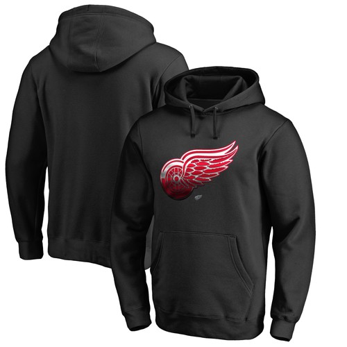 Herren Schwarz Detroit Red Wings Midnight Mascot Pullover Hoodie