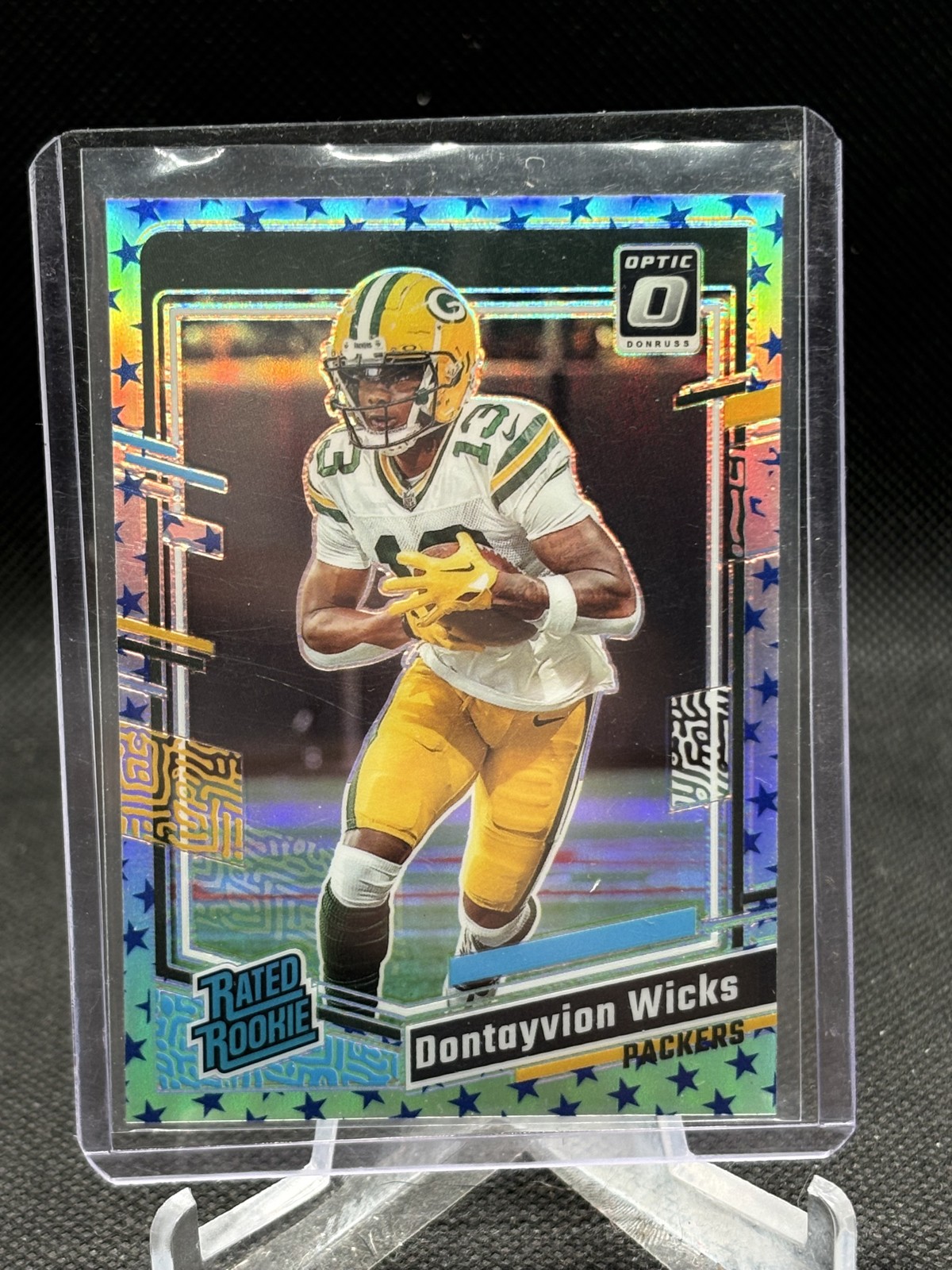 2023 Panini Donruss Optic - Rated Rookie Dontayvion Wicks #249 Stars Prizm (RC)