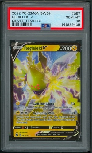 Pokémon SWSH Silver Tempest Regieleki V 057/195 PSA 10