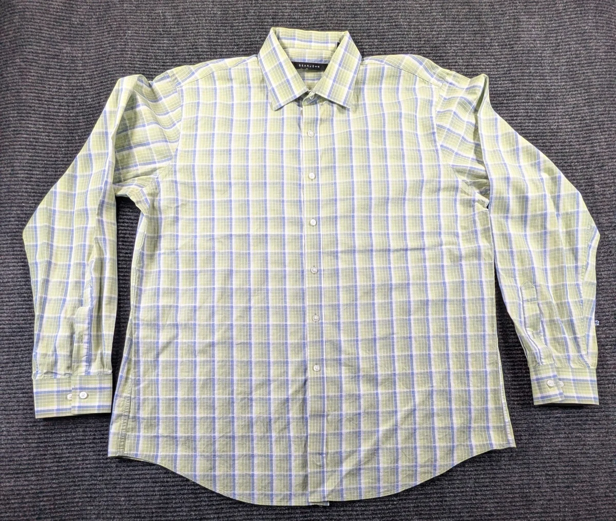 green emerald velvet dress Sean John Men's Dress Shirt Regular Fit Check, Night Blue, 14.5
