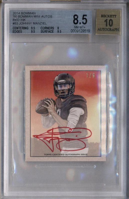 Johnny Manziel Bowman 1950 Mini Rookie Autographs #83 Red Ink